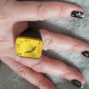 Like New Chunky Mirrored Asian Butterfly Motif Ring Size 7